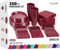 Exquisite 350 Pcs Burgundy Plastic Plates For Party, Burgundy Disposable Plates Set, 50 Of Each 9" Dinner Plate Set, 7" Dessert Plate, Cups, Napkins & Cutlery Plastic Dinnerware Set by Exquisite