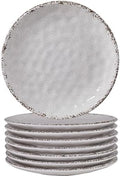 Farmhouse Melamine 6 Inch Appetizer plate, Small Serving Dinnerware/Snack/Party/Kitchen/Dinner/Dessert Plates, Set of 8, White by ZAROCRUS