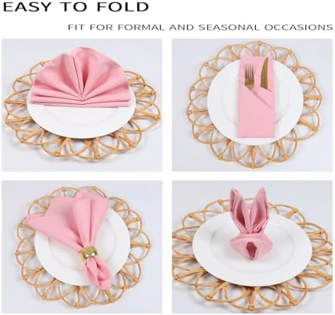 Blush Pink Cloth Napkins Set of 8,Size 18x18 inch,Washable Cloth Napkins,Made of 100% Microfibre.Table Decorations for Spring and Easter.Dinner Napkins for Restaurant, Family use, Parties. (Pink) - Image 4