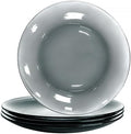 STP GOODS Glass Plates Set of 4 – Borosilicate Salad & Dessert Plates, Transparent Glass Appetizer Plates, Microwave & Dishwasher Safe Tableware by STP-Goods