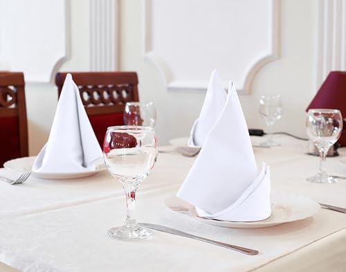 Bulk 288-Pack Cloth Napkins, 18"x18", Wrinkle Resistant, Sturdy, White - Image 4