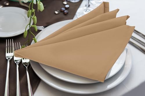 Utopia Home [24 Pack, Beige] Cloth Napkins 17x17 Inches, 100% Polyester - Image 4