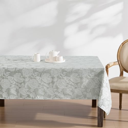Laura Ashley Wrinkle Resistant Annaleigh Tablecloth, 60" x 84", Sage - Image 4