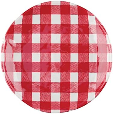UP Gingham Melamine Round Dessert Plates, Small Serving Plates, for Appetizer, Snacks, and Side Dishes, Red, 6 Inch, Set of 4 - Image 5