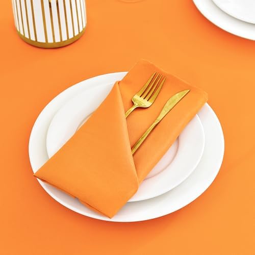 Wolkemer Set of 4 Orange Cloth Napkins 17x17 Inches Washable Dinner Napkins - Image 3