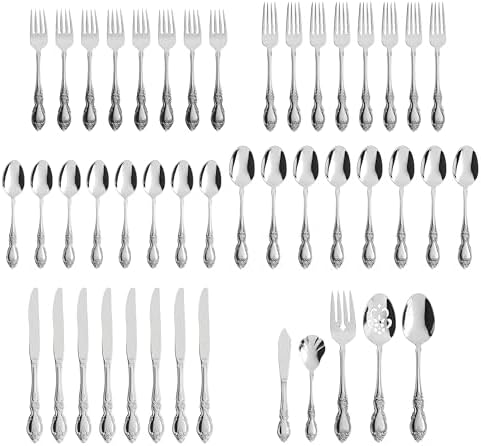 Oneida Louisiana 45-Piece 18/8 Silverware Set for 8, Flatware - Image 2