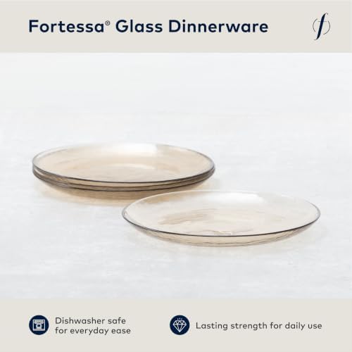 Fortessa Los Cabos Glass Dinnerware Collection, Salad Plate (Set of 4), 8 Inch, Ginger Root - Image 2