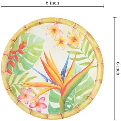 UP Bird of Paradise Melamine Round Dessert Plates, Small Serving Plates, for Appetizer, Snacks, and Side Dishes, Multicolor, 6 Inch, Set of 4 - Image 3