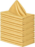 ANECO 16 Pack Square Satin Napkin Bright Silk Table Napkin Soft Smooth Fabric Table Napkin for Wedding Banquet Party Decoration, Gold, 20 x 20 Inch by Aneco