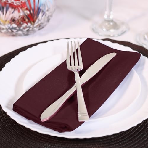 Utopia Home Burgundy Cloth Napkins (12 Pack, 20x20 Inches), Ideal Dinner Napkins for Party, Wedding and Lunch/Dinner - Image 6