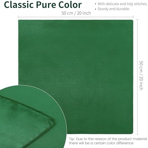 ANECO 16 Pack Square Satin Napkin Bright Silk Table Napkin Soft Smooth Fabric Table Napkin for Wedding Banquet Party Decoration, Forest Green, 20 x 20 Inch - Image 2