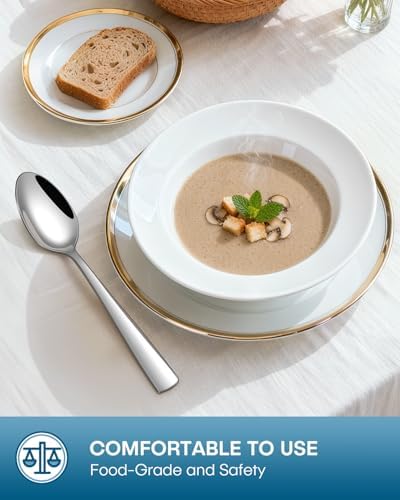 Stapava 48-Piece Silverware Set with Steak Knives, Food-Grade Stainless Steel Flatware Set for 8 Mirror Polished Cutlery Utensil Sets Include Dinner Knives Spoons and Forks Set Dishwasher Safe - Image 5