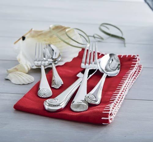 Reed & Barton Seashell 5Pc Flatware Place Setting, 5 Piece, Silver - Image 5
