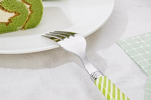 ANNOVA Silverware Set Stainless Steel Colorful Tableware Kitchen Flatware Set Utensils, Includes Dinner Knives, Forks, Spoons, Salad Forks & Dessert Spoons (Light Green, 20 Pieces) - Image 5