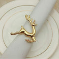 Napkin Rings Set of 6 Silver Set of 6 Napkin Rings Christmas, Holidays, Thanksgiving (Deer-3)