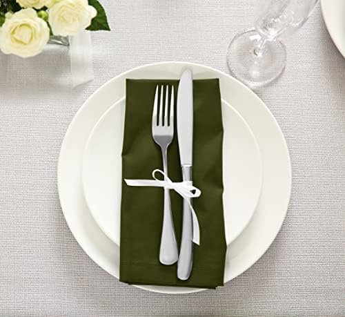 Utopia Kitchen Olive Cloth Napkins [12 Pack, 18x18 Inch] Absorbent Cotton Blend Washable and Reusable for Dinner, Restaurant, Lunch, Wedding and Hotel - Image 5
