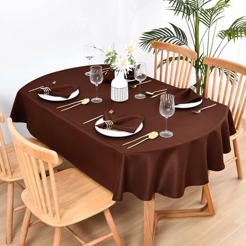 Wolkemer Set of 4 Chocolate Cloth Napkins 17 x 17 Inches Solid Washable Polyester Dinner Napkins with Hemmed Edges for Dinners Parties Weddings Banquets Events Table Decoration - Image 6