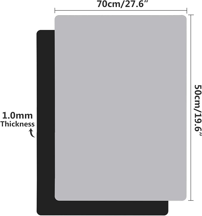 Gartful Silicone Mats for Crafts, 2 Pack Resin Jewelry Casting Molds Sheets, Extra Large Silicone Placemat, Countertop Protector, Nonstick Nonskid Heat-Resistant, Black & Light Grey (27.6 x 19.7 inch)