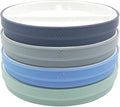 Elk and Friends Kids 7.8” Porcelain White Plates with Silicone Sleeves | Divided Plates | Suitable for Kids/Toddlers | Microwave & Dishwasher Safe | Non Slip | Snack Dishes