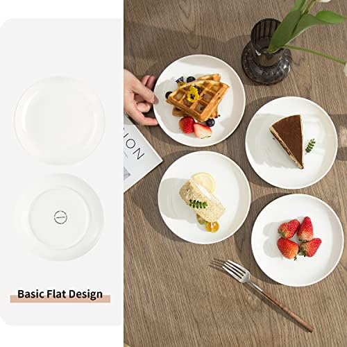7" White Porcelain Dinner Plates Set of 12 - Image 4