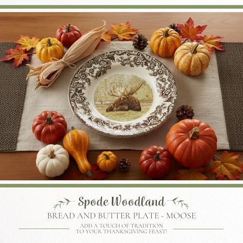 Spode Majestic Moose 6" Bread and Butter Plate - Wildlife Holiday Accent, Rustic Cabin Decor for Appetizers or Rolls, Fine Earthenware - Microwave, Dishwasher, Oven Safe, Made in England - Image 2