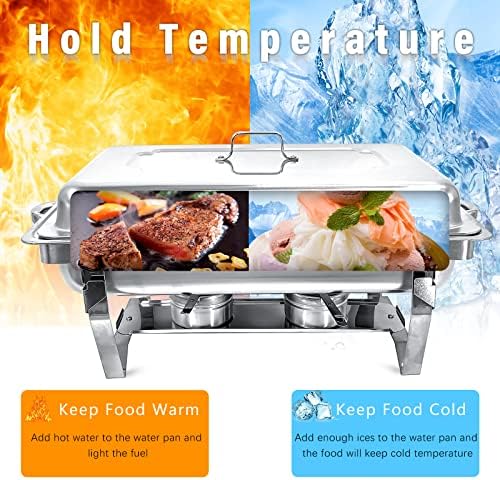 8QT Chafing Dish Buffet Set Stainless Steel Food Warmer 8 Pack - Image 2