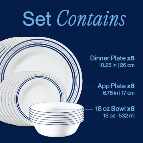 Corelle Leo 18-Piece Round Dinnerware Set, Service for 6 - Image 3