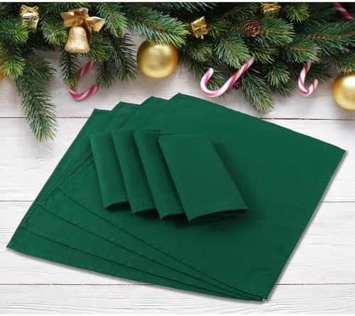 Washable Cloth Napkins Set of 24,18x18 inch,Christmas Decorations for Table,100% Microfiber Dinner Napkins,Good for Restaurant, Everyday use, Parties.(Kelly Green) - Image 2