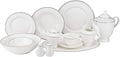 Euro Porcelain 57-pc Banquet Dinnerware Set, Luxury Bone China Tableware, Service for 8