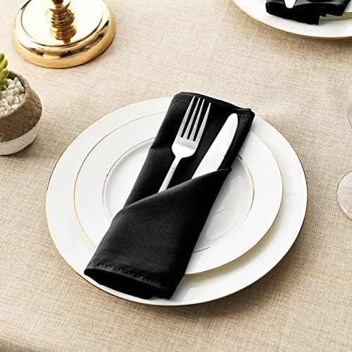 Hiasan Cloth Napkins Set of 12, 18 x 18 Inch, Black - Image 3