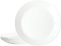 Gibson Home Ultra Round 6 Pieces 10 Inch Opal Glass Crack and Chip Resistant Dishes, Lightweight Round Dinnerware Set Plates, Microwave & Dishwasher Safe