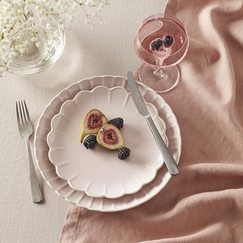 Lenox French Perle Scallop Blush Stoneware 12-Piece Dinnerware Set for 4 - Image 7