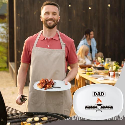 R HORSE Melamine Grill Platter Gift, Barbecue White Oval Serving Tray Plate - Image 5