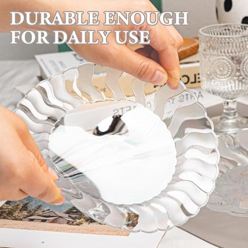 Lullaby 60PCS Clear Scalloped Plastic Plates, Disposable Plates for Party - Image 6