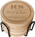 Personalized Wooden Coasters, Custom Engraved Monogram Coasters - Set of 6, Great Gifts
