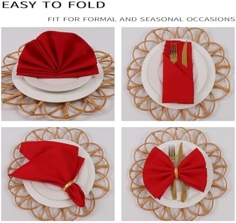 KOFFTA Orange Cloth Napkins Set of 8,18 x 18 inch,Made of 100% Microfiber, Fall Decorations for Table,Thanksgiving Cloth Napkins for Dinner,Washable Soft Comfortable and Reusable (Orange) - Image 4