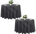 Cuckan 120 Inch Round Tablecloth, 2 Pack Black Stain Resistant and Wrinkle-Free Polyester Table Cover for Wedding, Banquet, Party, Restaurant – [Black ], [2-Pack]