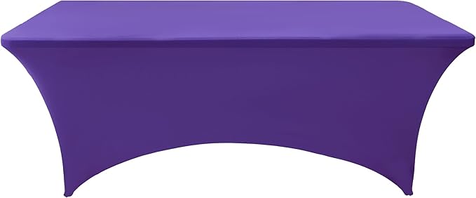 2-Pack 8ft Spandex Table Covers for Rectangle Folding Tables - Washable Elastic Tablecloth - Ultimate Fitted Table Protector for Birthday Parties, Trade Shows, Banquet