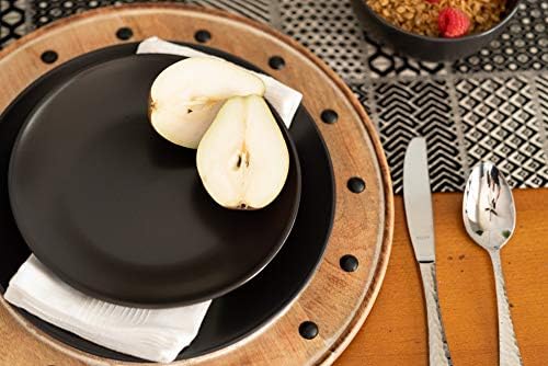 10 Strawberry Street Wazee Matte 10.5" Coupe Dinner Plate, Set of 6, Black - Image 6