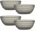 Smokey Black Glass Bowl Set of 4 Hobnail Bowls 20 oz by Yungala