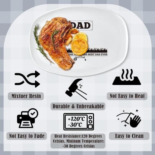 R HORSE Melamine Grill Platter Gift, Barbecue White Oval Serving Tray Plate - Image 4