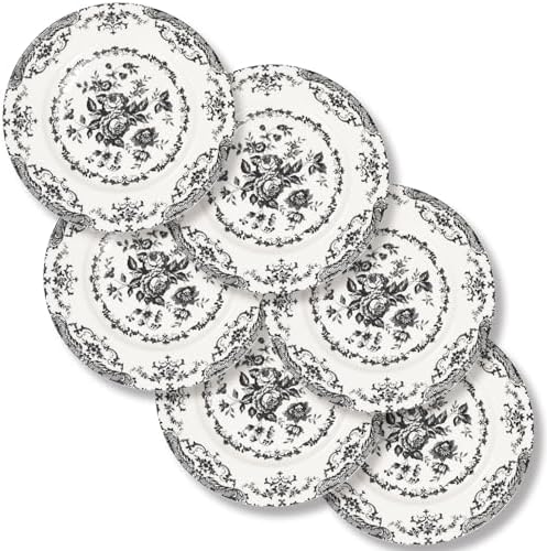 Dessert Plates Set of 6,6 Inch Mini Ceramic Plates by HomeElves