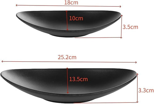 2 Pcs A5 Melamine Jewelry Dish Trinket Tray oval Trays Black Accessory Organizer Bowl