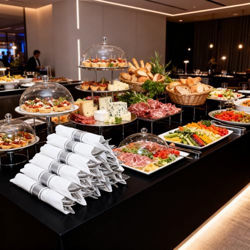 400PCS Silver Wrapped Silverware Set Disposable Hammered for Wedding - Image 6