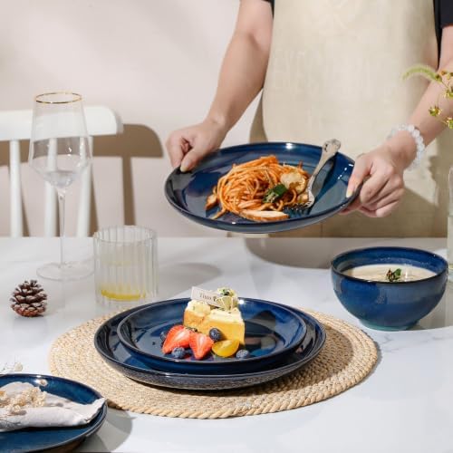 DOMICREVERY Ceramic Dinnerware Sets for 4, 12 Piece Plates and Bowls Sets - Image 6
