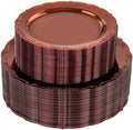 U-QE 100PCS Amber Plastic Plates - Clear Brown Plastic Plates by U-QE