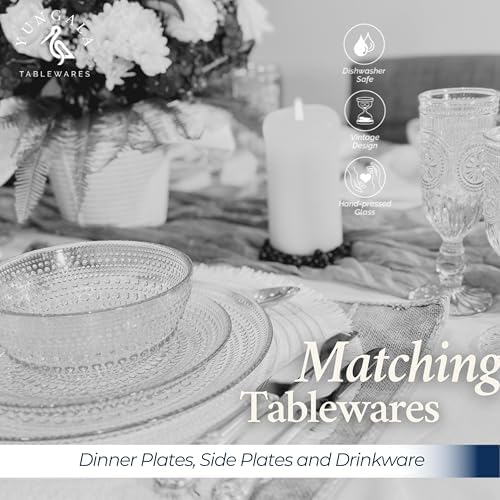 Clear Hobnail Glass Bowl Set of 4 Pressed Glass Bowls 20 oz - Image 6