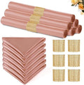Rose Gold Satin Napkins & Napkin Rings Set, 100 Pack, 12x12 Inch by Eychei