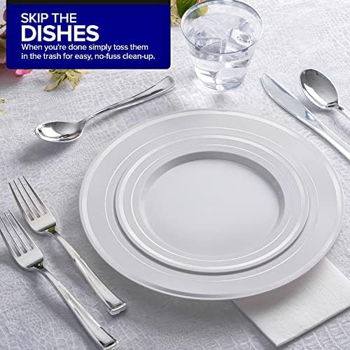 1800 Count Heavy Duty Silver Plastic Cutlery Set – 600 Forks, 600 Spoons, 600 Knives – Disposable Flatware for Parties, Weddings, Catering – Stock Your Home - Image 6