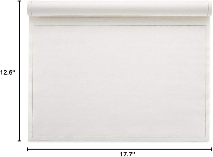 MY DRAP Washable and Reuseable Cloth Placemat - 17.7 x 12.6 in (12 Per Roll, Linen Cream)